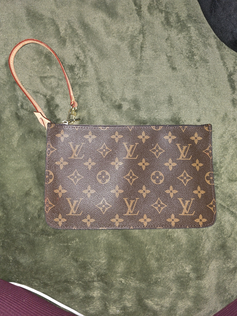 Louis Vuitton Brown Monogram Wristlet Clutch